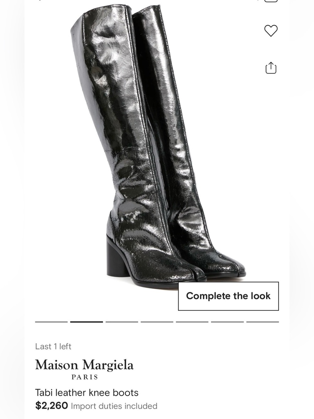 Maison Martin Margiela Black Patent Tabi Knee-High Boots